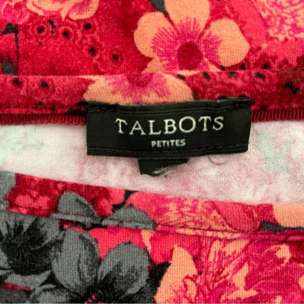 Talbots Petite Floral Cap Sleeve Tee Size Large - Picture 3 of 4